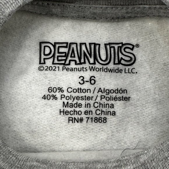 Peanuts Baby Size 3-6 Month Woodstock Long Sleeve Sweatshirt Gray New With Tags - Picture 5 of 14